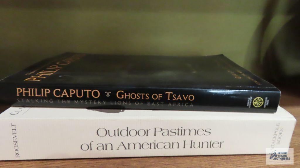 Buffalo wood carving...and two outdoor books
