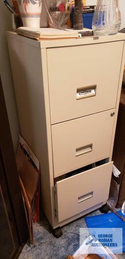 three drawer metal file cabinet