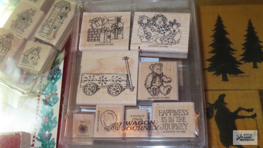 Assorted rubber stamps and stencils