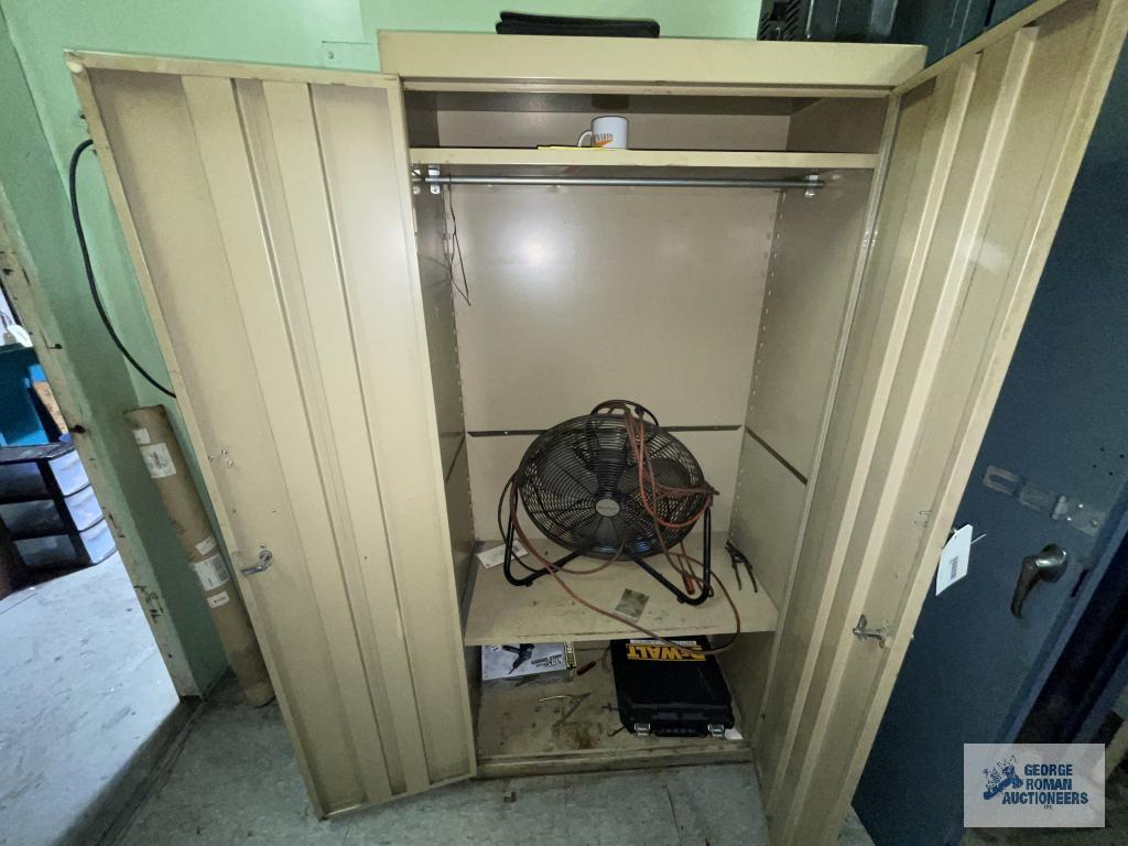 (2) METAL CABINETS, FAN, HEATER