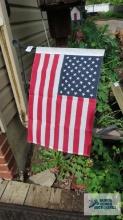 American flag with flag holder