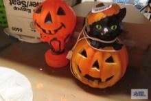Small Halloween blow mold and other lighted pumpkin