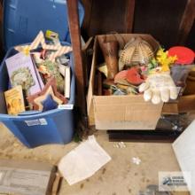 Lot of decorations, books and etc in two boxes