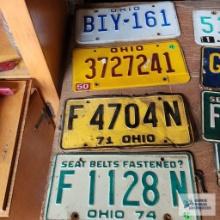 Lot of Ohio license plates including 1971, 1974 and others