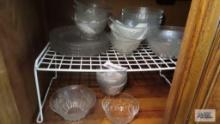 Glass plates and serving bowls and saucers