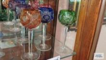 Set of stemware one of each color