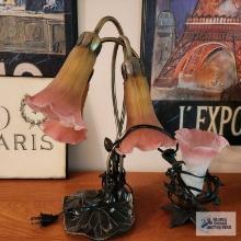Two floral decorative lamps