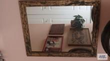 Rustic frame wall mirror