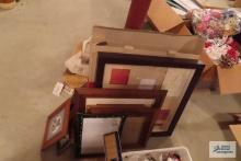 Picture frames for collage and others. Framed buttons and other pictures.