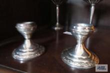 Sterling weighted candle holders