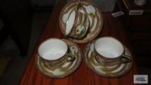 Nippon hand painted cup and saucer set