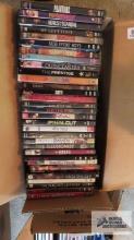 Box of assorted DVDs