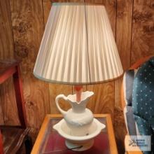 Wash bowl and pitcher style lamp
