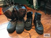 TWO PAIRS OF MENS BOOTS, SIZE 12. ONE PAIR IS HARLEY DAVIDSON.