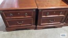 Two Stanley Furniture cherry finish nightstands