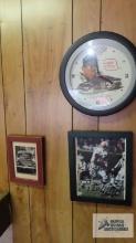 Cleveland Browns, Paul Warfield, signed framed photograph. Dale Earnhardt battery powered clock and