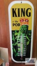 King of the pod advertising thermometer by Smith and Hawken