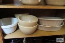 Stoneware bowls and casseroles
