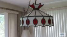 Leaded glass hanging lamp