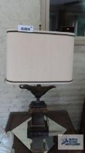 Genie style metal lamp with marble base