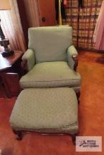 Armchair with ottoman, made by Martin Furniture Makers, Youngstown, Ohio