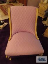 Pair of French Provincial pink chairs