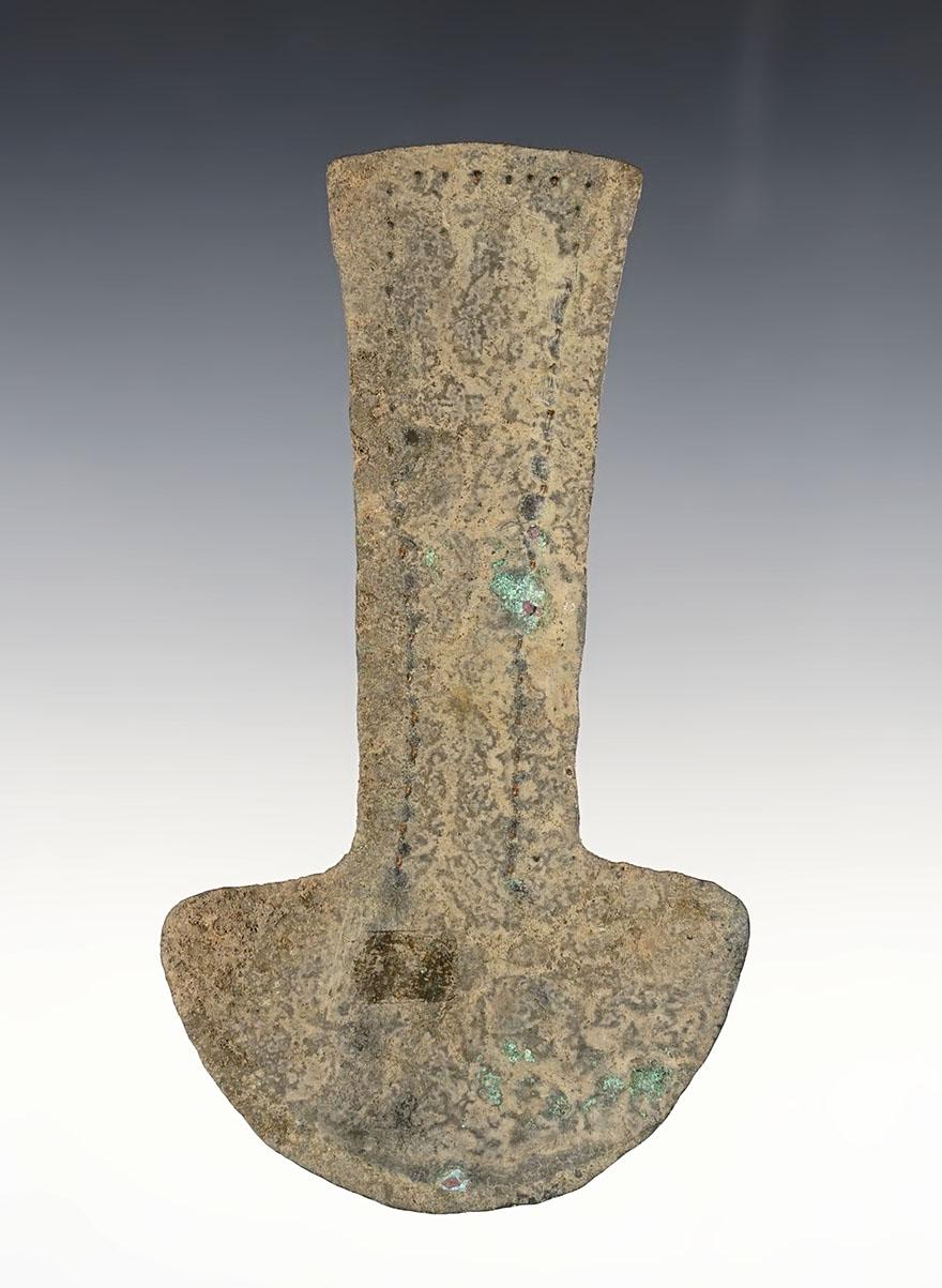4 5/8" Heavily decorated Pre-Columbian Tumi Knife with hundreds of small raised nodes.