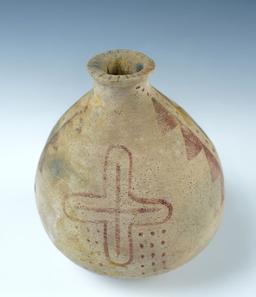 Nicely decorated and well styled 4 3/4" tall Cahuilla Water Olla - some restoration to base. COA.