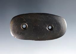 Tallied 2 7/8" Oval Gorget - Grant Co., Indiana, Gas City near the banks of Mississinewa River.