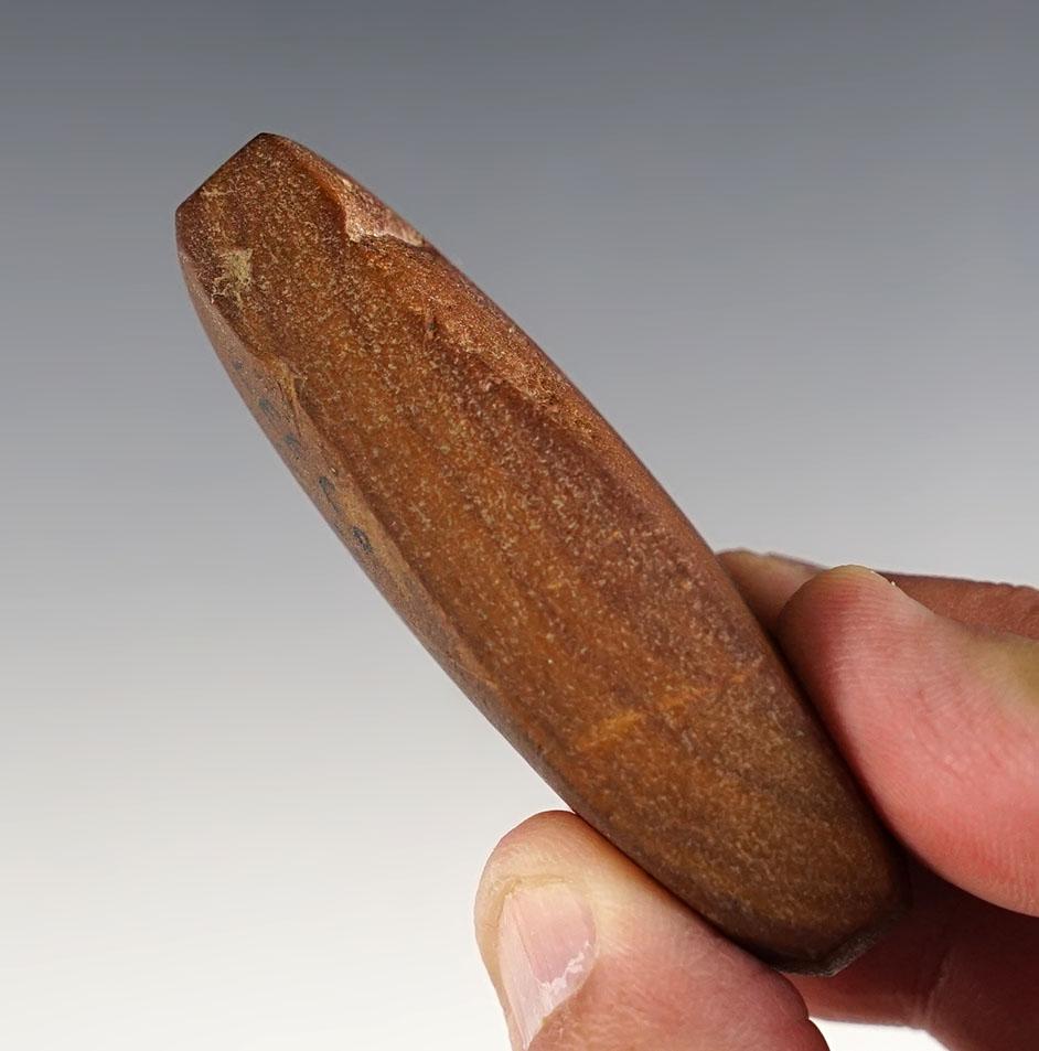 2 1/2" Atlatl Weight that is nicely made from Claystone. Found in Lee Co., Mississippi.