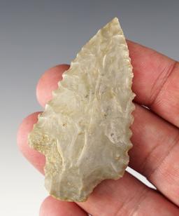 2 9/16" nicely serrated Stemmed Point found in Limestone Co., Alabama near the TN River.