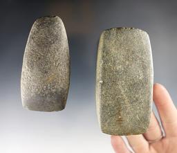 Pair of well styled Hardstone Adzes recovered in Fulton and Sandusky Co.'s Ohio.
