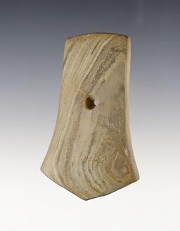 3 1/16" Hopewell Pentagonal Pendant found by James M. Brown in Ashland Co., Ohio.