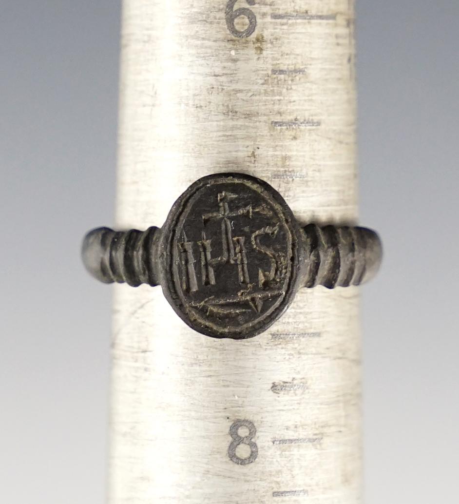 3/4" Jesuit Ring in very nice condition. Recovered at the Power House Site in Lima, New York.