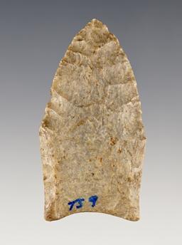 Fine 2 3/16" Fluted Paleo Clovis - Peoria Co., Illinois. Pictured. Ex. Joe Macik collection.
