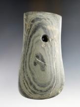 Outstanding 4 7/16" Keyhole Pendant found in Fulton Co., Ohio. Well made from Banded Slate.
