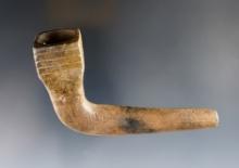 4" long x 2 3/8" tall Iroquois Clay Pipe with some restoration to bowl - New York.