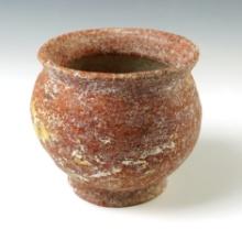 3 3/4" tall x 4" wide Ban Chiang Pottery Vessel in solid condition. Circa 900-300 B.C. Thailand.