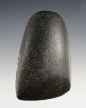 3 3/8" Celt made from beautifully polished diorite recovered at the Cambell site by Joe Holley. Ex.