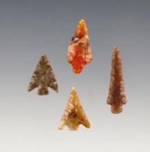 Set of 4 colorful Gem Points found close to the Columbia River. The largest is 1 1/16".