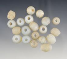Group of 20 Opal Wire Wound Beads, largest is 7/16". Townley Reed Site in Geneva, New York.