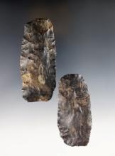 Pair of Ohio Paleo Square Knives that are heavily patinated. Both are made from Coshocton Flint.
