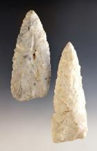 Pair of classic style Flint Ridge Knives this found in Ohio. Largest is 4" long & found in Hocking C