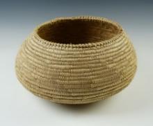 9 1/2" wide by 5" tall Vintage Indian Basket that is beautifully woven. Purchased in 1941 in MN.