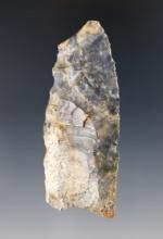 2 5/8" Coshocton Flint Paleo Fluted Clovis - Coshocton Co., Ohio. Ancient impact fracture to tip