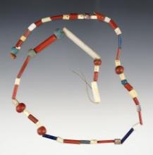 18" Strand of red, blue and white Glass Beads along with Shell Beads. Recovered at the Power House S