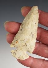 3 1/16" Dovetail made from patinated cream flint. Found in Green Springs, Seneca Co., Ohio.