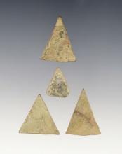 Set of 4 Brass Kettle Points including 1 perforated. Largest is 7/8". Recovered in Geneva, NY.