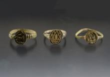 3 Trade Rings including 1 Double M. All in good condition for age. White Springs Site, New York.
