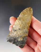 Heavily patinated 3 1/8" Coshocton Flint Triangular Knife f- Warsaw, Coshocton Co., Ohio 1969.